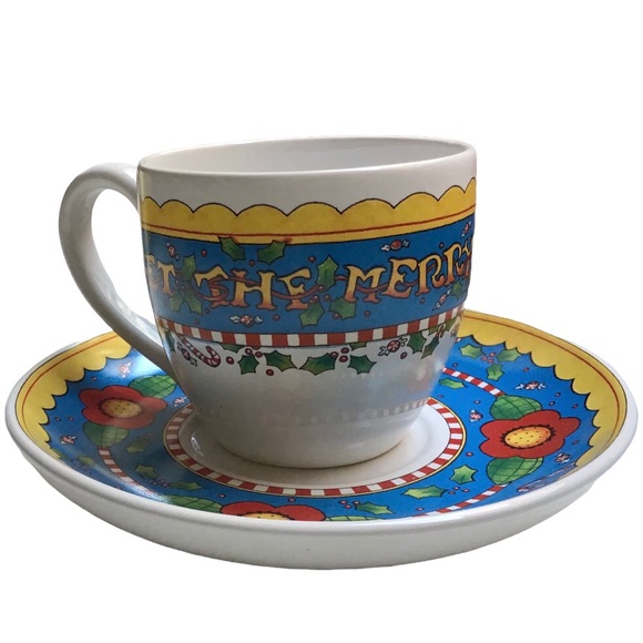 Mary Engelbreit Holiday Cup & Saucer - Picture 1 of 9